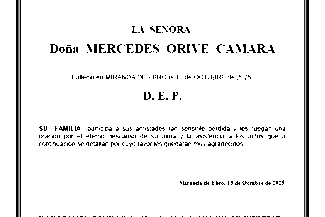 Esquela Mercedes Cámara
